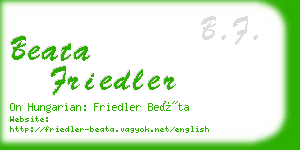 beata friedler business card